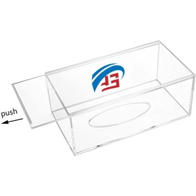 China Hand Made Waterproof Transparent Pure Acrylic Toilet Paper Napkin Box for sale