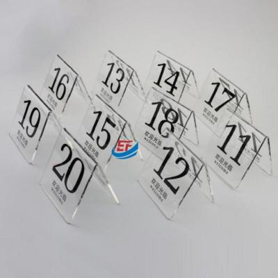 China V Shape Clear Acrylic Event Table Number Display Stand for sale