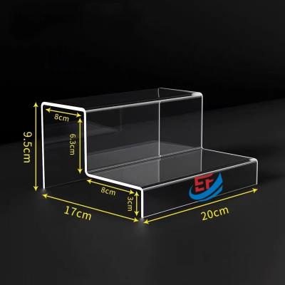 China 2 Layer Countertop Transparent Acrylic Shoe Rack Shelf for sale