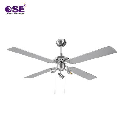 China With Light Ceiling Fan 4 Blades 52 Inch Decorate Hanging Fan With 3 Petal Lamp for sale