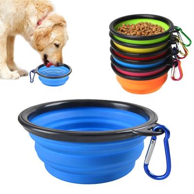 China Viable Custom Folding 1000ML Travel Dog Bowl Outdoor Portable Pet Cat Feeder Bowl for sale