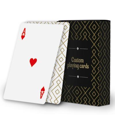 China Paper or PVC Customize Poker Glossy Varnish Wholesale Top Quality Elegant Hot Sale Custom Paper Playing Cards with Tuck Box for sale