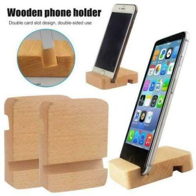 China Universal Wooden Portable Cell Phone/Tablet Desk Stand Holder Wood Adjustable Height For iPhone/iPad/Samsung ik ea for sale