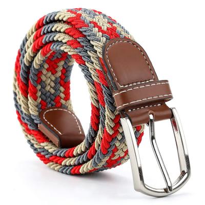 China High Quality Fabric Custom Made Belt Canvas Braided Elastic Casual Men's Belts With Buckles Braided Belts for sale