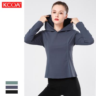 China Favorable price antibacterial zip up crop fitness sport jacket hooded woman with custom logo for sale