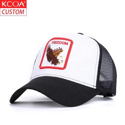 China KCOA 6 COMMON 3D Panel Embroidered Logo Sport Trucker Baseball Cap Hat for sale