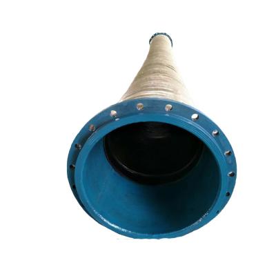 China Large Diameter Industrial Flexible High Pressure Water Hose Suction And Discharge Rubber Hose With Flange End for sale