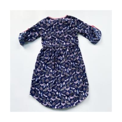 China New Printed Anti-wrinkle Dress Polyester Half Sleeve Summer Dress for sale