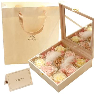 China hot sale 24colors rose rose flower preserved rose box never dies for gift eternal rose in box for sale