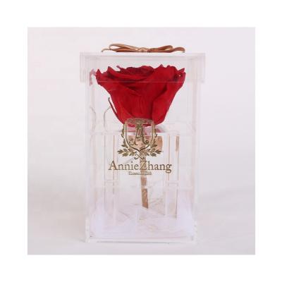 China Eco-Friendly Acrylic Preserved Flowers In Gift Box Rose Everlasting Supply for sale