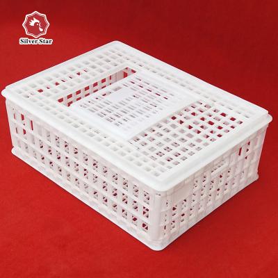 China Self-locking Assembly Silver Star Chicken Poultry Plastic Transport Cage for sale