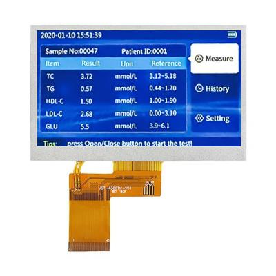 Κίνα 4.3 ιντσών LCD TFT οθόνη Μοντέλο IPS TFT LCD οθόνη 800×480 ανάλυση προς πώληση