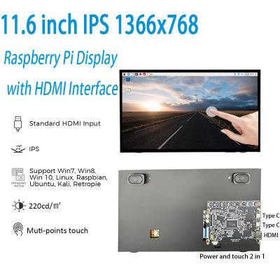 China 1366*768 Resolution 11.6 Inch HDMI LCD Display With Wide Viewing Angle for sale