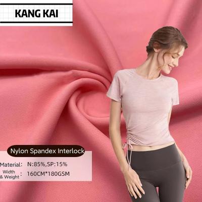 China Anti Pill Wholesale  Lightweight Breathable 180gsm 85% Nylon 15% Spandex Knitted 4 Way Stretch Fabric  Leggings Yogawear Fabric for sale