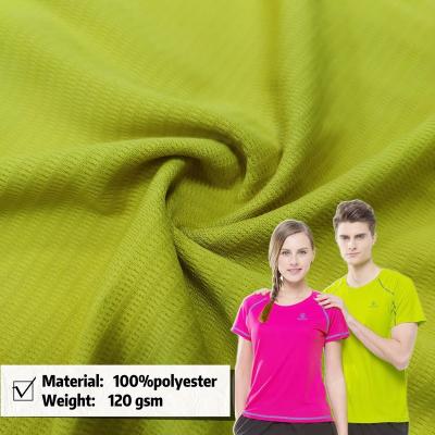 China Wicking Hot Selling 100% Polyester Anti-UV Cross Striation Mesh Fabric Breathable Sports T-shirt Dry Fit Jersey Fabric for sale