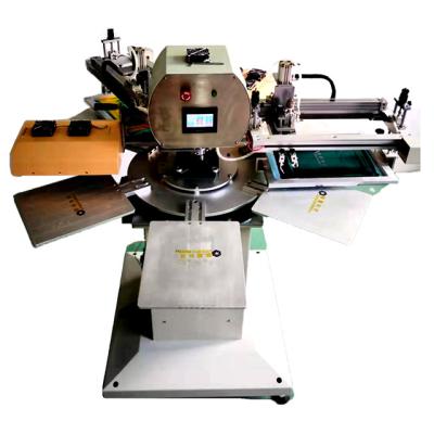 China T-shirt printing silk screen printer for t-shirt/bags, screen printing macine for for t-shirts bags with drying stations and rotary worktables for sale