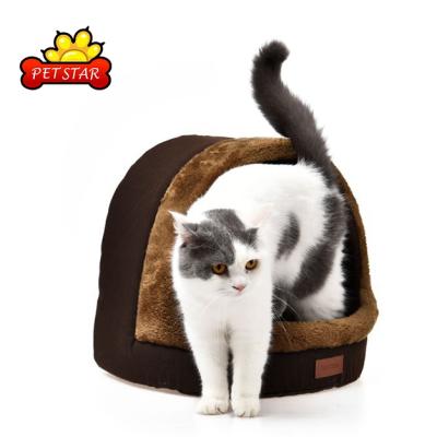 China Arctic Pet Sofa Large Cat Bed Luxury Cat Beds Soft Sustainably Hand Wash Velvet Canvas Cotton for sale