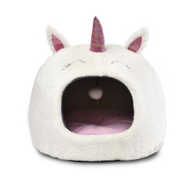 China Luxury Puppy Cat Bed Cave House Waterproof Cute Unicorn Pet Dog Cat Cave Bed for sale