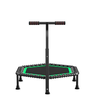 China Without Protective Net Household Cheap Children's Indoor Trampoline Spring Fitness Bed With Armrests Handle for sale