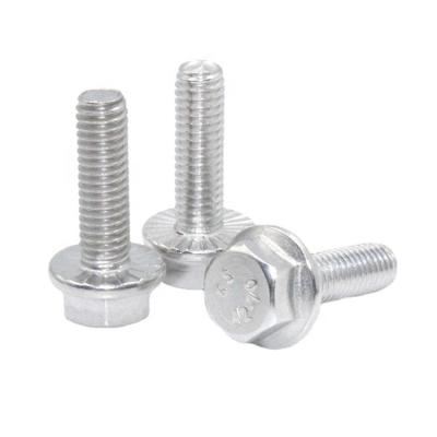 China 304 Stainless Steel Wholesale Price  M6 M8 M10 M12 SS304 Stainless Steel Hex Flange Bolts With Tooth for sale