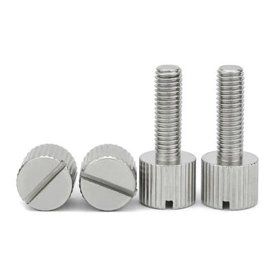 China Round SS304 Stainless Steel Hand Adjusted Slotted Flat Head Knurled Thumb Screw M2 M2.5 M4 M5 M6 M3 M4 M5 M6 for sale