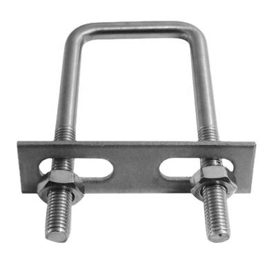 China Heavy Industry In Stock Stainless Steel SS304 M6 M8 M10 M12 U Bolt Type Square Pipe Clamps For Square Tube for sale