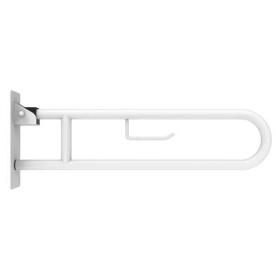 China Modern ADA Stainless Steel Hospital Hotel Bathroom Safety U Shape Disabled White Powder Coating Folding Grab Rail for sale