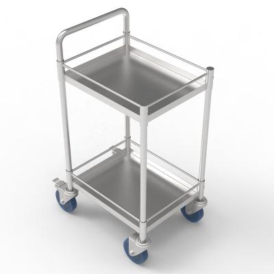 China Stainless Steel SS 304 Modern Hospital Metal Furniture Medical Trolley Trolley for sale