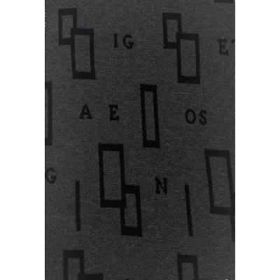 China Waterproof Manufacturer Supply Knit Letters and Rectangle Decorated Polyester Cotton Twill Fabric for Late Autumn Men's Coats or Jacket for sale