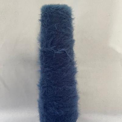 China Ring Spun Manufacturer Directly Supply 1.8 Dark Blue Acrylic Nylon Feather Crochet Yarn For Knitting for sale