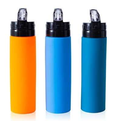 China Viable Wholesale Custom Logo Water Bottle Foldable Silicone Water Bottle for sale