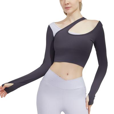 China 2021 Top High Stretch Quick Dry Anti-Static Corset Fitness Gym Yoga Training Wears One Shoulder Sports Bra for sale