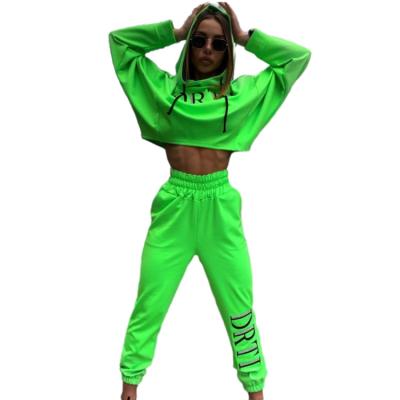 China Breathable Cheap Price Womens Long Sleeve Zip Up Crop Tops Gym Track 2 Pcs Suit for sale