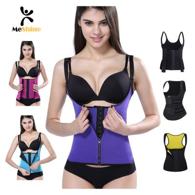 China Custom Logo Tummy Control Body Shaper Compression Double Belt Slim Latex Costume Women Lose Weight Latex Waist Trainer Vest for sale