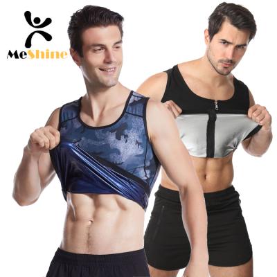 China Wholesale Antibacterial Men Sweat Suit Body Shaper Slimming Trainer Sweat Sauna Vest Shirt Weight Loss Polymer Waist for sale