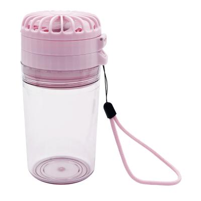 China Modern AC Rechargeable Electric Portable Plastic Cooling Water Bottle With Mini Fan for sale