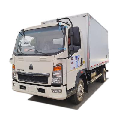 China Fiberglass reinforce 4X2 sinotruck 5ton howo cargo truck 5t cargo truck box rent in indonesia for sale