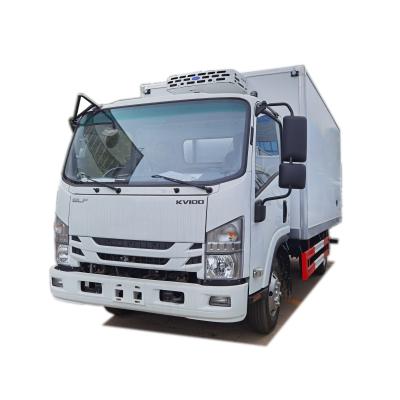 China Fiberglass Reinforce Japanese 100P 5ton Beverage Bread Transport Import Carrier 3ton Refrigerated Meat Transport Truck Sale To Peru for sale