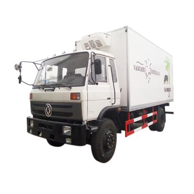 China Dongfeng 153 FRP+80mm PU foam reefer van RHD 10 tone reefer van reefer van refrigerated truck for sale