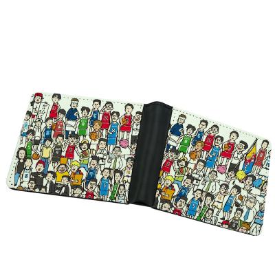 China DIY Anti-theft Sublimation Blank Bi-fold PU Leather Men's Wallets for sale