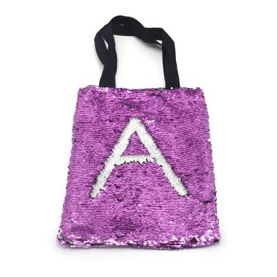 China Customized Colored Folding Sublimation Blank Sequin Shopping Bag for sale