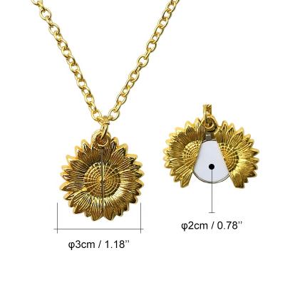 China Sunflower Jewelry Pendant Fashion Pendant Necklaces Sublimation Romantic Open For Women Gifts for sale