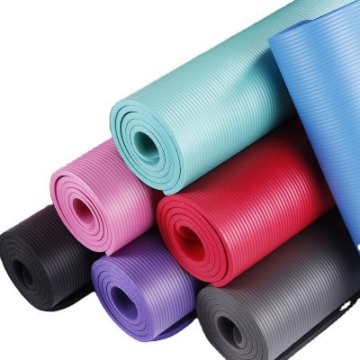 China Durable Custom Thick Foam Fitness and Exercise Yoga Mat with Eco Friendly Carrier Strap TPE/PVC/EVA/NBR Yoga Mat for sale