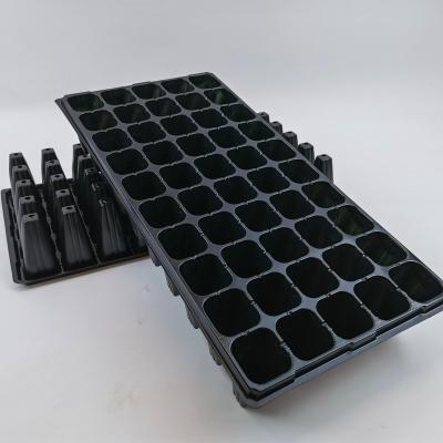 China Vegetables Shape PP / PVC Black Style Recyclable Lettuce Seed Tray Plastic Seedling Tray for sale