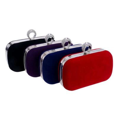 China 2020 Fashion Envelope Clutch Purse Velvet Evening Bags Formal Clutch Bags Wedding Elegant Western Women Velvet Evening Clutch Bags Formal Box Clutch for sale