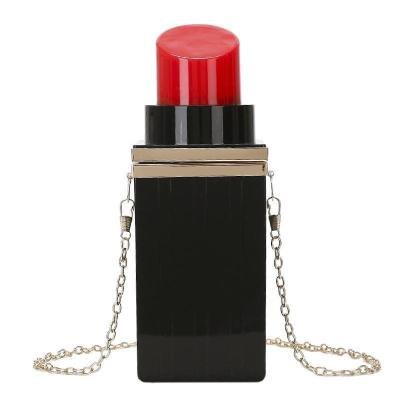 China Other Shape Acrylic Black Evening Clutch Bag Acrylic Lipstick Clutch Handbags for sale