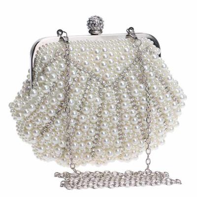 China 2020 Fashion Envelope Clutch Purse Formal Evening Clutches Beaded Clutches Wedding Elegant Women Formal Pearl Evening Clutch Bag for sale