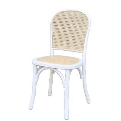 China Vintage Cane Rattan Wicker Wooden Rattan Stackable Chair For Dining for sale