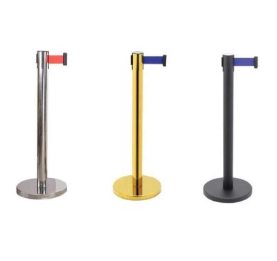 China Retractable Cast Iron Base Stainless Steel Belt Crowd Control Barrier Queue Support Post for Hotel .restaurant .banquet.home for sale