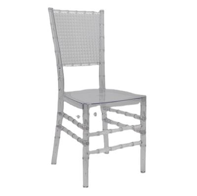 China 2021 new modern plastic resin gridding back chiavari chair for wedding event dining for sale